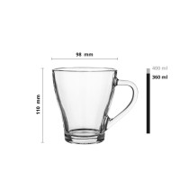 Kubek szklany 360 ml / 1 szt. - Hugo (1000590360)