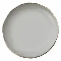 Talerz głęboki 25 cm SAMTO WIKLE marki Verlo w kolorze jasnoszarym. Naczynie o nieregularnym, rustykalnym rancie z widoczną teksturą, widok z góry.