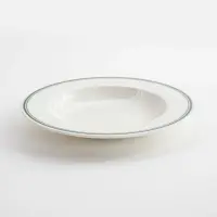 Talerz głęboki 26 cm - zielone paski - Forte Vira (V-FO205-12)