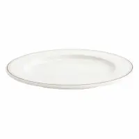 Talerz płytki 21 cm - czarno-beżowe paski - Forte Lino (V-FO308-12)