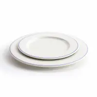 Talerz płytki 21 cm - niebiesko-różowe paski -  Forte Mizu II (V-FO508-12)
