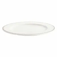 Talerz płytki 29 cm - czarno-beżowe paski - Forte Lino (V-FO311-12)