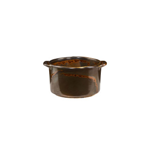 Ramekin Verlo FIRE o średnicy 9,5 cm w kolorze głębokiego brązu z charakterystycznymi, miedzianymi przetarciami na krawędziach. Ceramiczna salaterka z