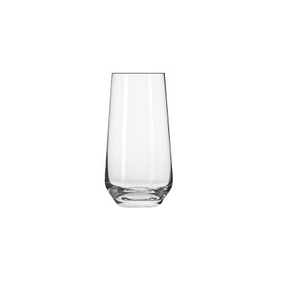 Szklanka Splendour marki Krosno Glass o pojemności 480 ml. Przezroczyste naczynie o smukłym, lekko zwężającym się ku górze kształcie, ujęte na wprost.
