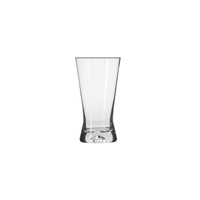 Szklanka 300 ml z linii X-Line marki Krosno Glass S.A. o nowoczesnym, zwężanym ku dołowi kształcie z grubym, przezroczystym dnem na białym tle.