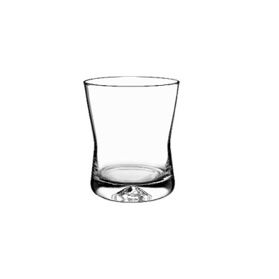 Szklanka 290 ml z linii X-Line marki Krosno Glass S.A. o nowoczesnym, profilowanym kształcie z charakterystycznym wypukłym dnem, wykonana z przejrzystego szkła.