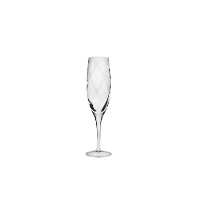 Kieliszek do szampana Romance marki Krosno Glass o pojemności 170 ml. Smukłe, przezroczyste szkło z ozdobnym, geometrycznym szlifem na czaszy, widoczne na