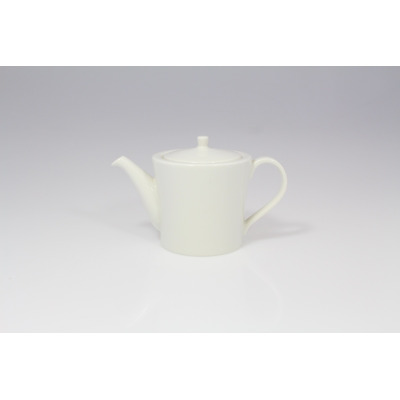 Biały czajnik z pokrywką FINE DINE marki RAK Porcelain o pojemności 400 ml. Klasyczny imbryk z gładkiej porcelany, ujęty z profilu na jasnym tle.