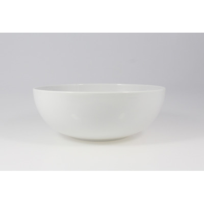 Biała porcelanowa miska 30 cm z serii VENUS marki Lubiana. Klasyczna, minimalistyczna salaterka o gładkiej powierzchni, ujęta w widoku z przodu na jasnym tle.