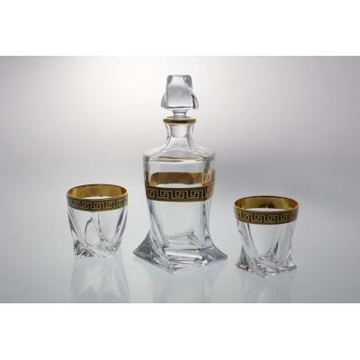 Komplet kryształowy do whisky - QUADRO VERSO Gold (CZ531858)