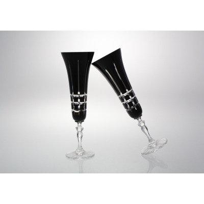 Kieliszki kryształowe do szampana 140 ml - BLACK (443 KR3)
