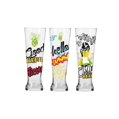 Szklanki do piwa 500 ml / 3 szt. - Summer Deco (KP-0957)