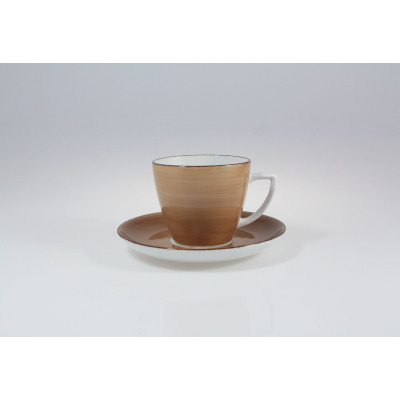 Filiżanka 350 ml ze spodkiem - 6591A Beata, Dorota (brąz)