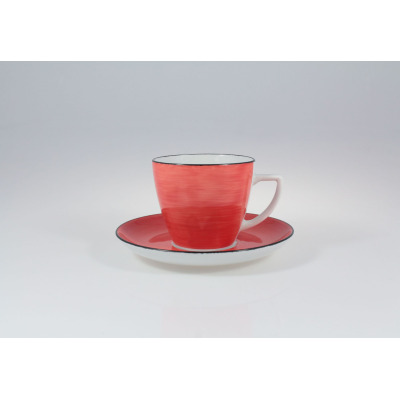Filiżanka 350 ml ze spodkiem - 6591H Beata, Dorota (coral)