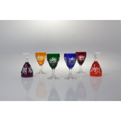 Kieliszki kryształowe do wódki 30 ml - KOLOR MIX (2 6K)
