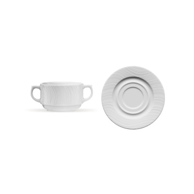 Bulionówka 350 ml ze spodkiem - RIVER (502RV01000W0)