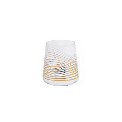 Szklanki 380 ml / 2 szt. - Deco / Złota fala (B042)