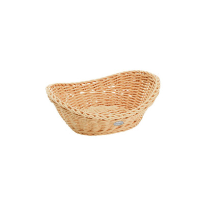 Owalny kosz do pieczywa Saleen w kolorze beżowym. Pleciony z tworzywa o naturalnej fakturze, z widocznym logo marki na boku. Idealny dodatek do kuchni.