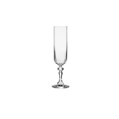 Kieliszek do szampana Paris marki Krosno Glass o pojemności 220 ml. Smukła, przezroczysta czasza osadzona na ozdobnej, fasetowanej nóżce z szeroką podstawą.