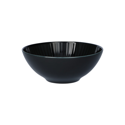 Okrągła salaterka Chodzież GL09 Dalia z czarnego szkliwa o średnicy 17 cm. Eleganckie naczynie o gładkiej, błyszczącej powierzchni i minimalistycznym designie.