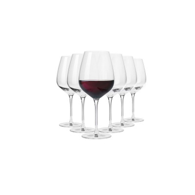 Zestaw sześciu eleganckich kieliszków do wina Pinot Noir DIVINE od Krosno Glass S.A. o pojemności 810 ml, z jednym centralnie wyeksponowanym kieliszkiem