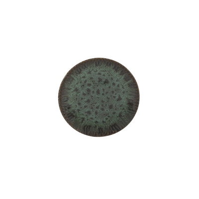 Talerz płytki 20,5 cm STONEWARE S010T Jade marki Lubiana o okrągłym kształcie, z unikalnym nakrapianym wzorem w odcieniach zieleni i brązu oraz ciemniejszym