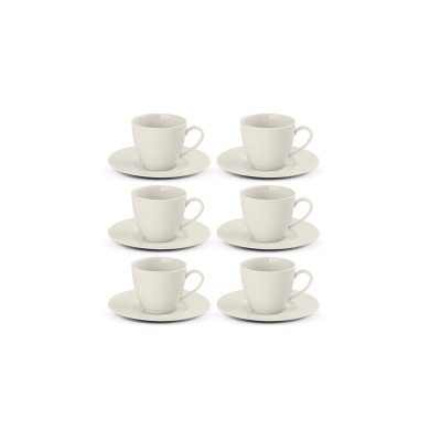 Zestaw filiżanek dla 6 osób / 12 części - Modern Ivory (112A)