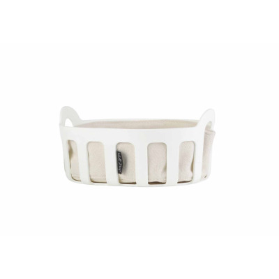 Kosz na pieczywo z bawełnianym wkładem 24 cm - Biały (29866)