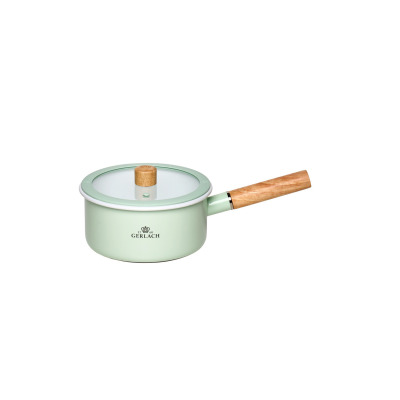 Rondel 18 cm - NATUR Enamel / pastelowo zielony