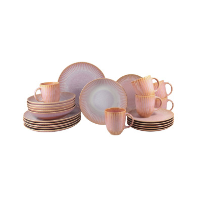 Zestaw naczyń dla 6 os./ 24 części - STONEWARE S011T Blush (Daisy)