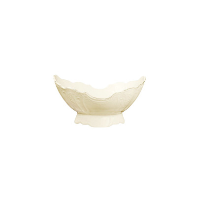 Misa na owoce Bernadotte Ivory Gold marki Thun o średnicy 26 cm. Elegancka salaterka w kolorze kości słoniowej z delikatnym złotym zdobieniem na falistym
