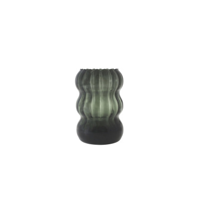 Wazon optyk pionowy Bubble 26,5 cm / Grafitowo-zielony(D063)