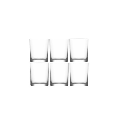 Zestaw sześciu przezroczystych szklanek niskich Liberty marki Lav o pojemności 280 ml. Klasyczne szklane naczynia o prostym, minimalistycznym designie w