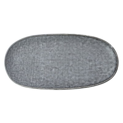 Półmisek owalny, 33,5x13,6 cm, szary, Len