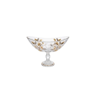 Misa kryształowa na nodze 34 cm - Laurus Silver / Gold (963804)