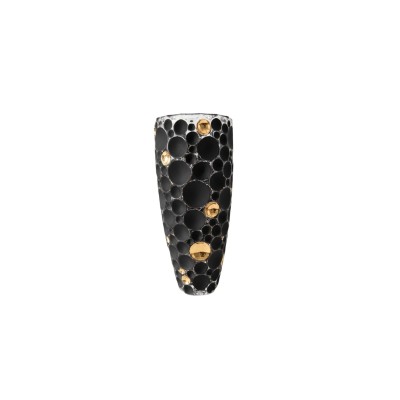 Wazon kryształowy 35 cm - Lisboa Gold Black (963880)
