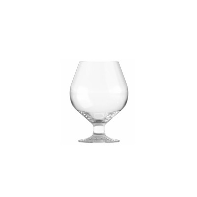 Kieliszek do brandy Perfection marki Onis o pojemności 540 ml. Przezroczyste szkło o pękatym kształcie na krótkiej nóżce, widok z przodu na białym tle.