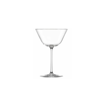 Przezroczysty kieliszek do martini Rooftop marki Schott Zwiesel o pojemności 182 ml. Eleganckie naczynie na smukłej nóżce, widok na wprost na białym tle.