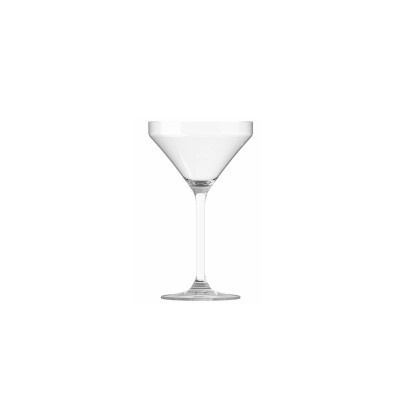 Przezroczysty kieliszek do martini Endura marki Onis o pojemności 240 ml. Eleganckie naczynie z szeroką czaszą na smukłej nóżce, widok z przodu na białym tle.